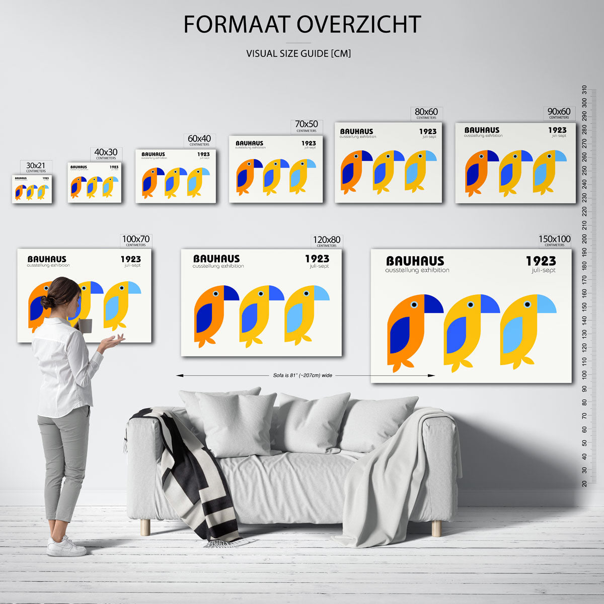Vogels en kleurvlakken Poster