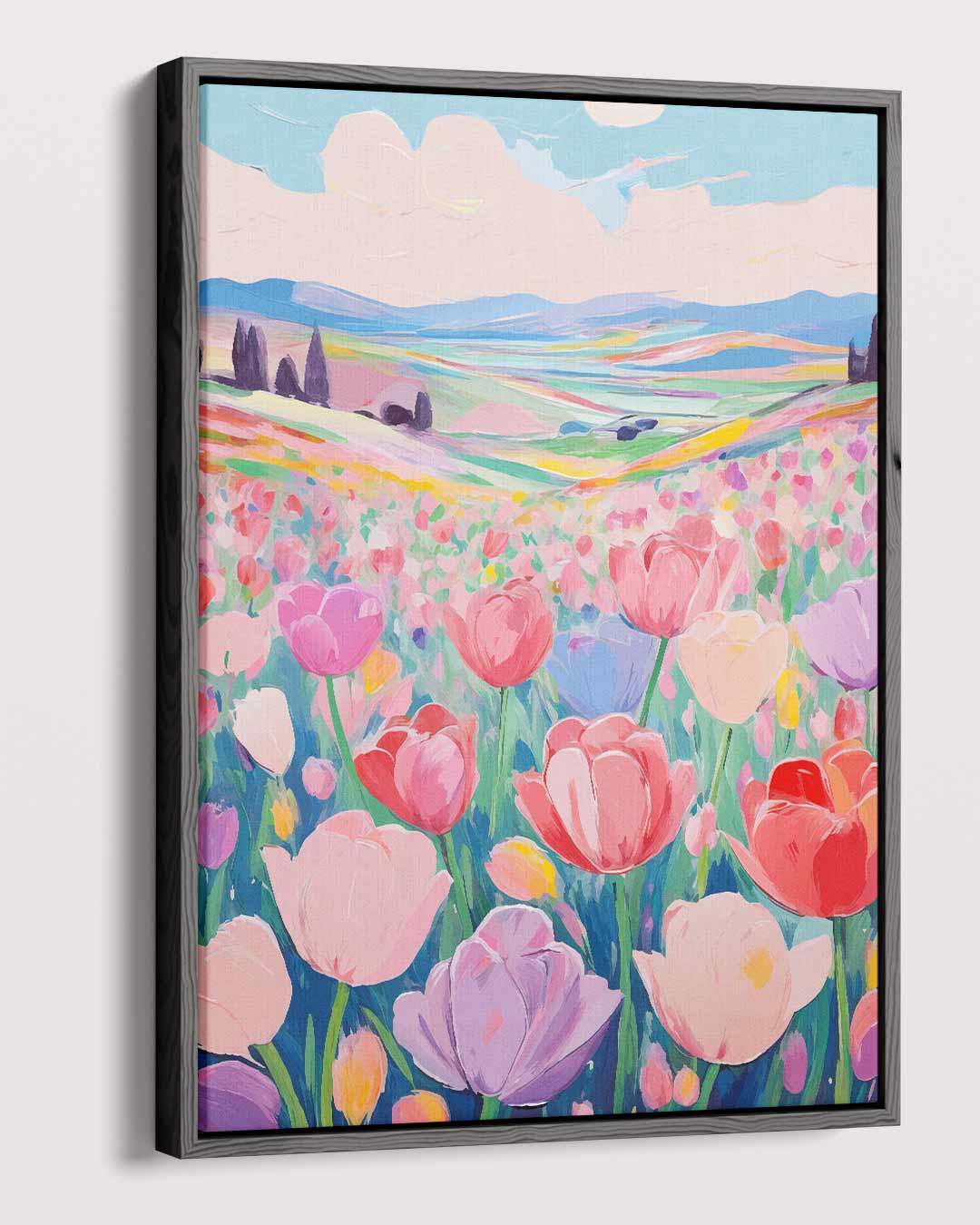 Tulpendroomlandschap Kunstwerk-canvas-dibond-plexiglas-wanddecoratie-WallArtistic