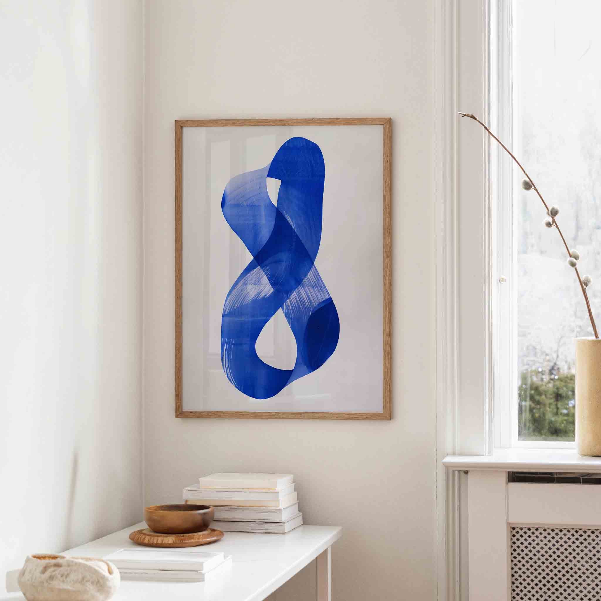 Abstracte blauwe vorm Poster