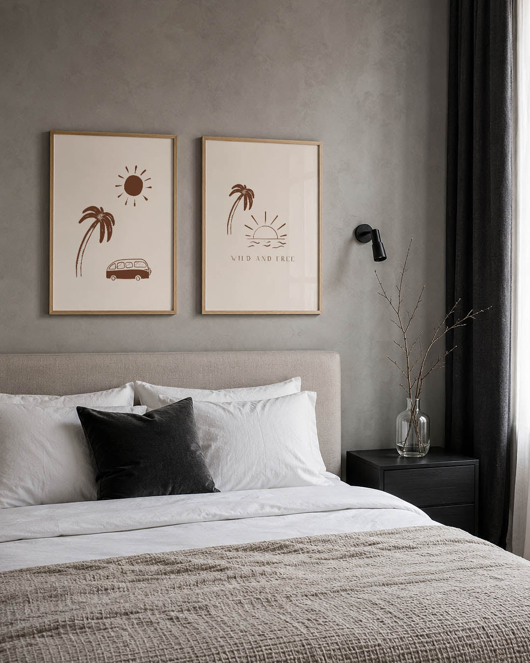 Zon en palmen Posterset