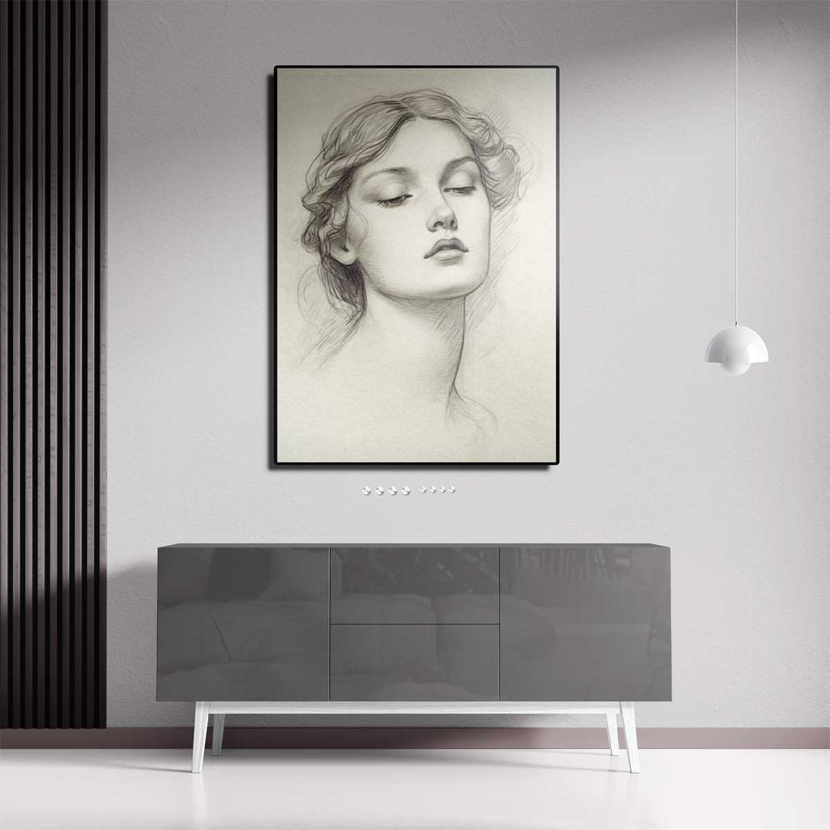 Dromerige Potloodschets Kunstwerk-canvas-dibond-plexiglas-wanddecoratie-WallArtistic