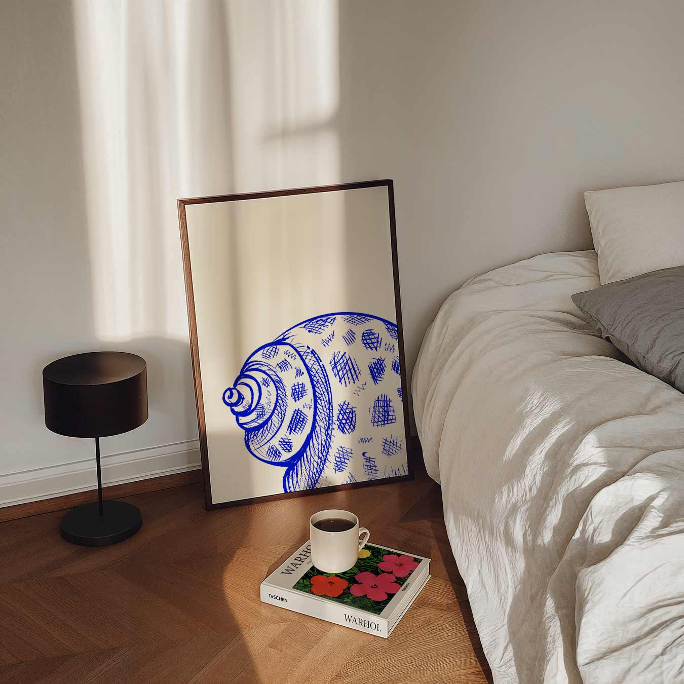 Artistieke Blauwe Schelp Poster