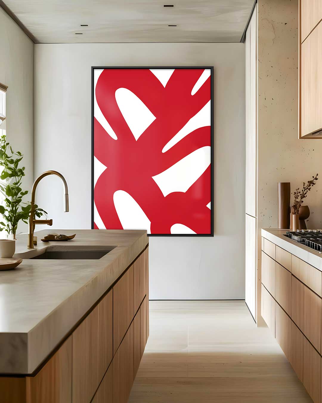 Rode Moderne Wandkunst Kunstwerk-canvas-dibond-plexiglas-wanddecoratie-WallArtistic
