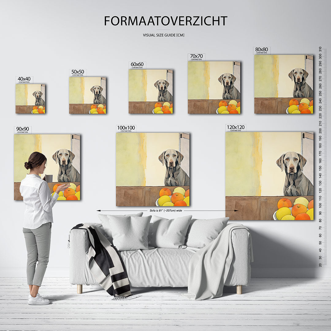 Hond en fruit Kunstwerk