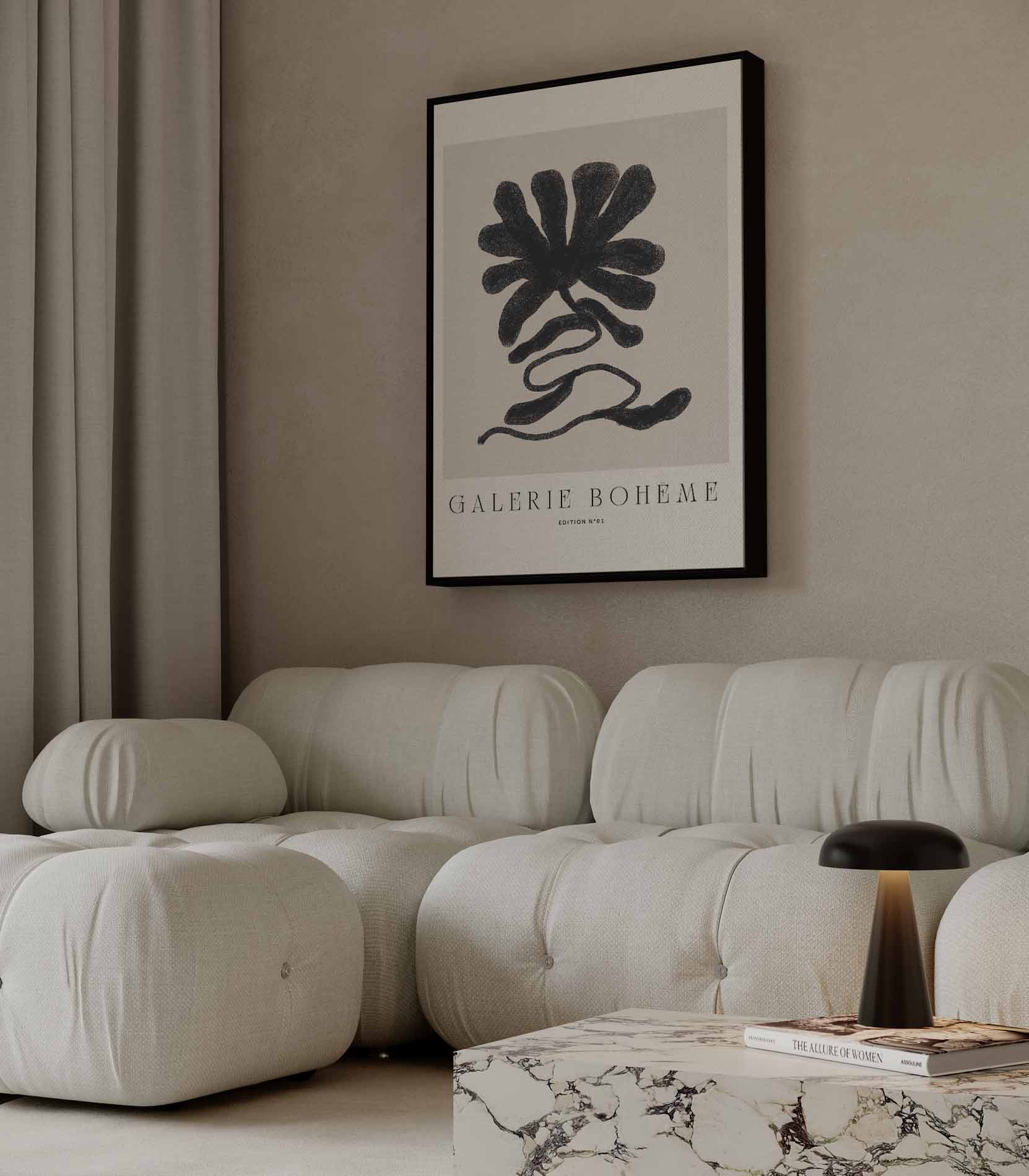 Abstracte Bloem Illustratie Kunstwerk-canvas-dibond-plexiglas-wanddecoratie-WallArtistic