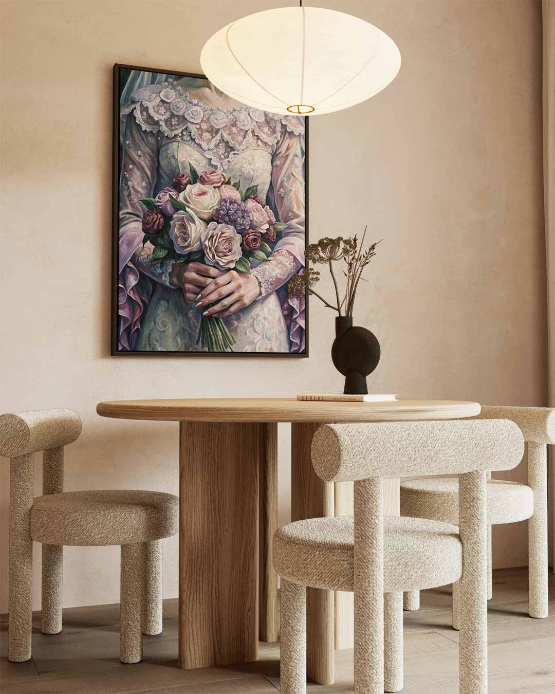 Romantisch Bruidsportret Kunstwerk-canvas-dibond-plexiglas-wanddecoratie-WallArtistic