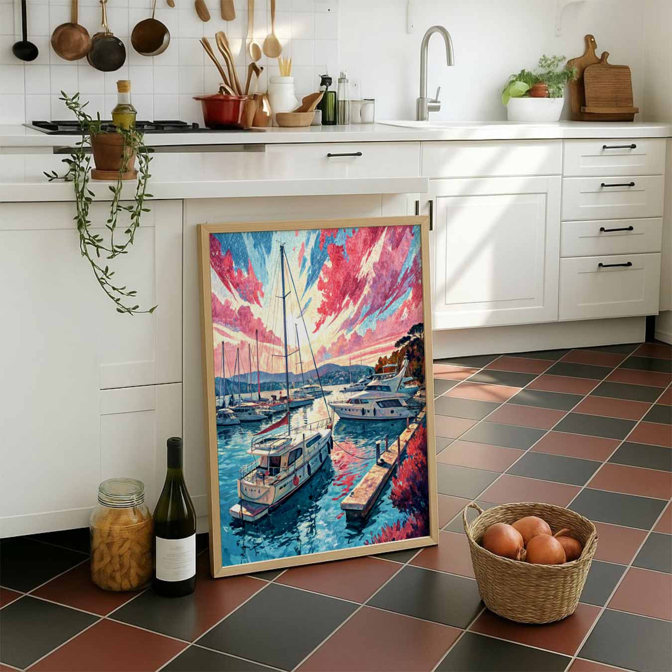 Zonsondergang Havenposter-WallArtistic