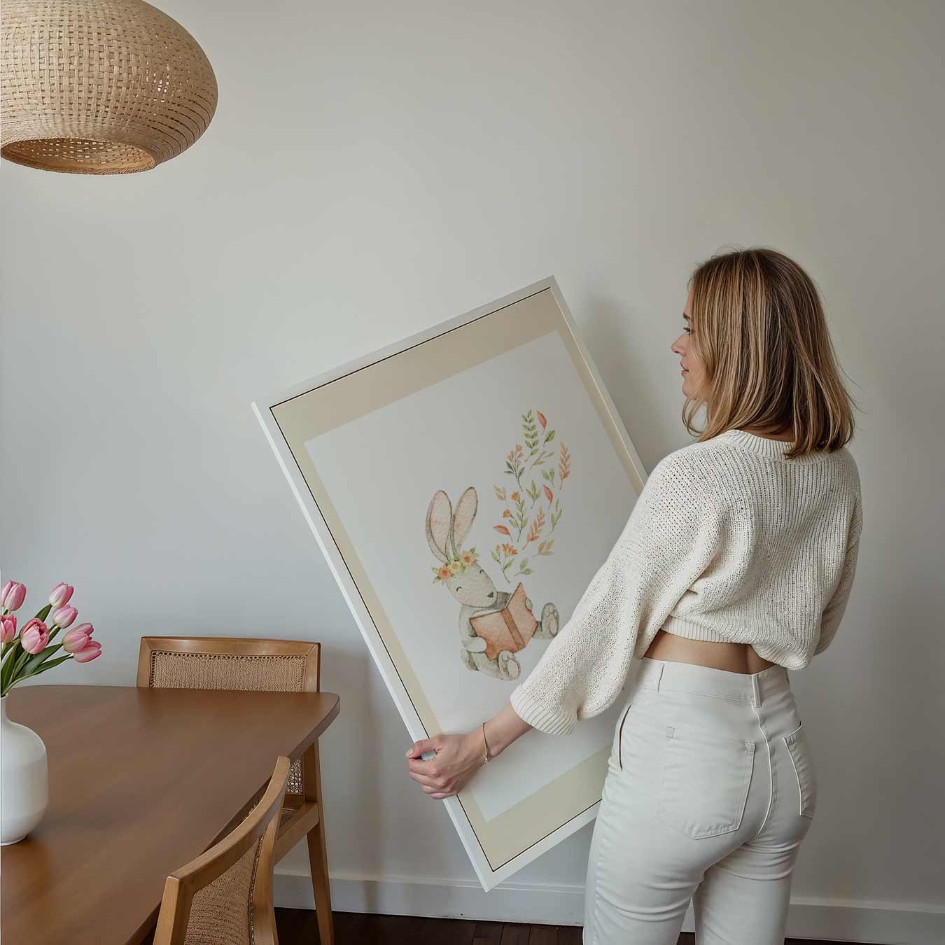 Leesplezier in de Tuin Poster-WallArtistic