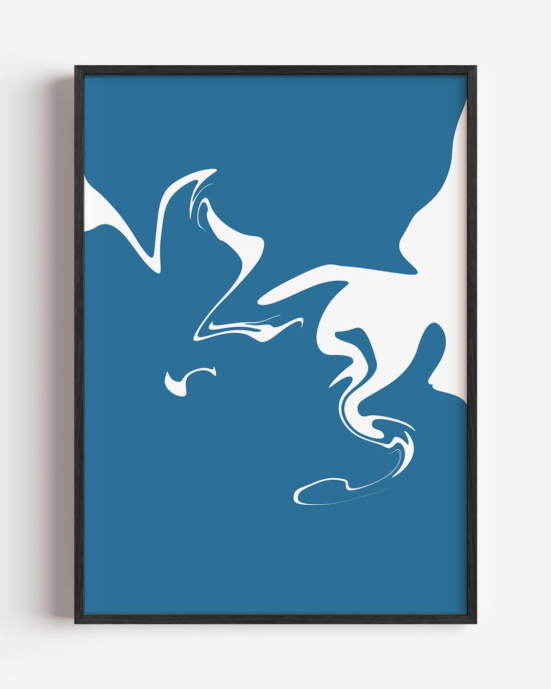 Mystieke Blauw-Zwarte Abstracte Poster-WallArtistic