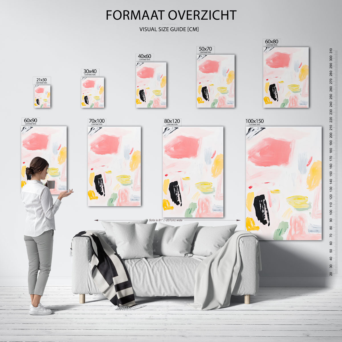 Abstracte penseelstreken Poster