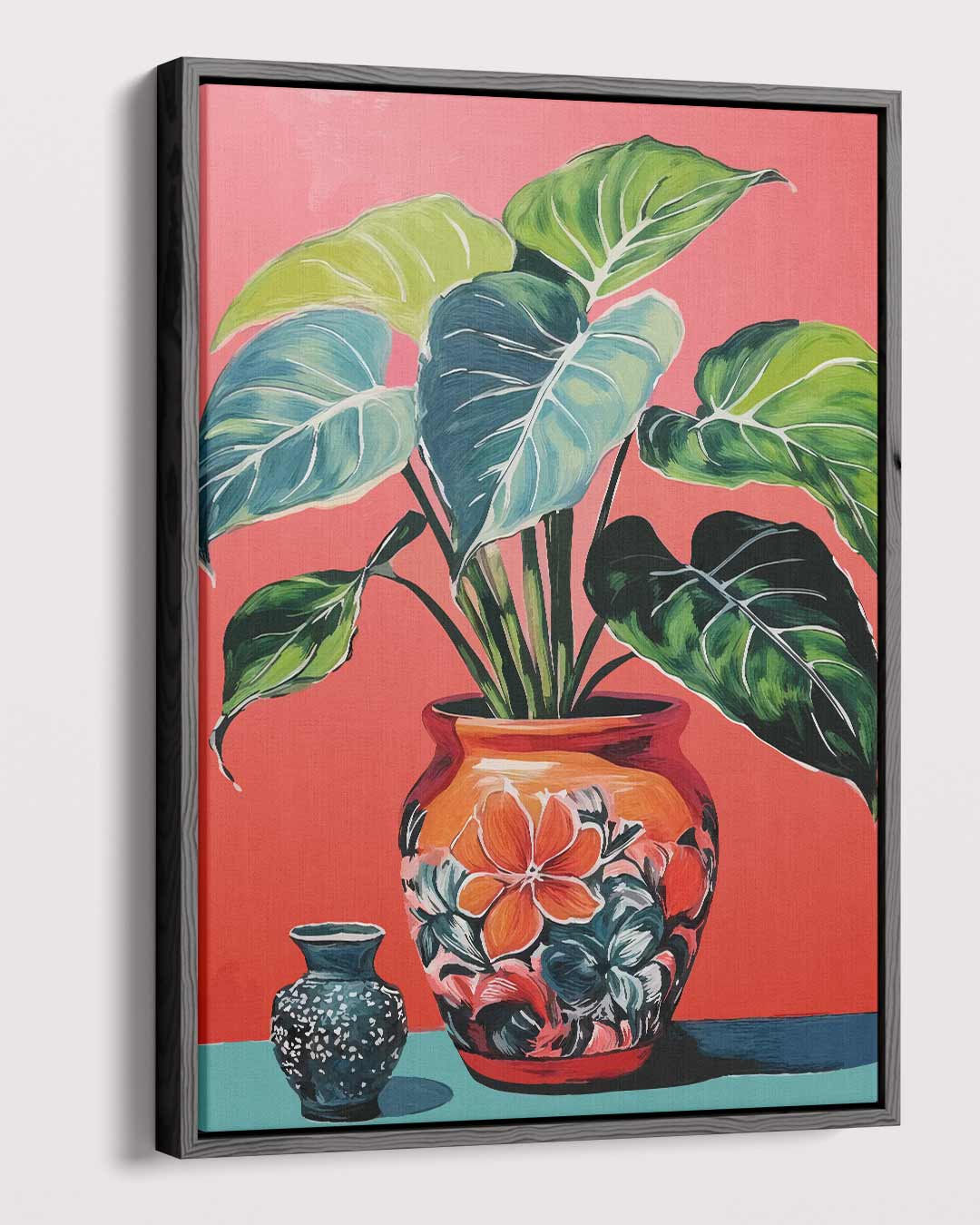Kleurrijke Bladeren in Bloempotten Kunstwerk-canvas-dibond-plexiglas-wanddecoratie-WallArtistic
