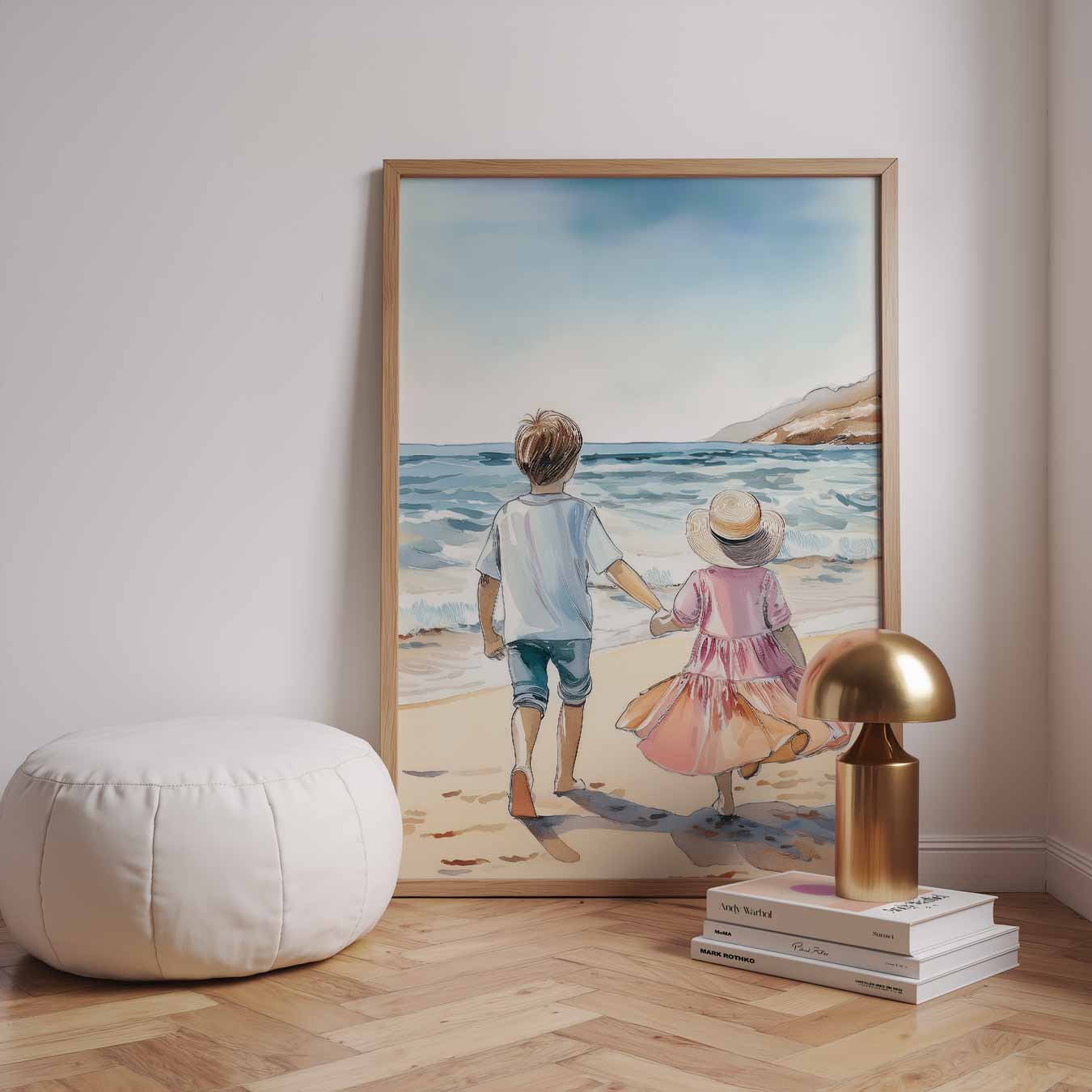 Zomers Wandeling aan Zee Poster-WallArtistic