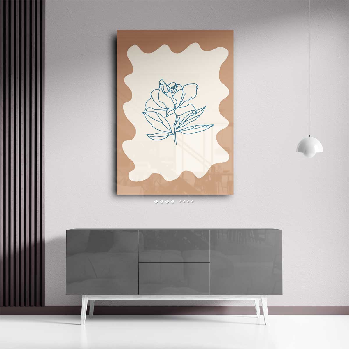 Eenvoudige Bloemenschets Kunstwerk-canvas-dibond-plexiglas-wanddecoratie-WallArtistic