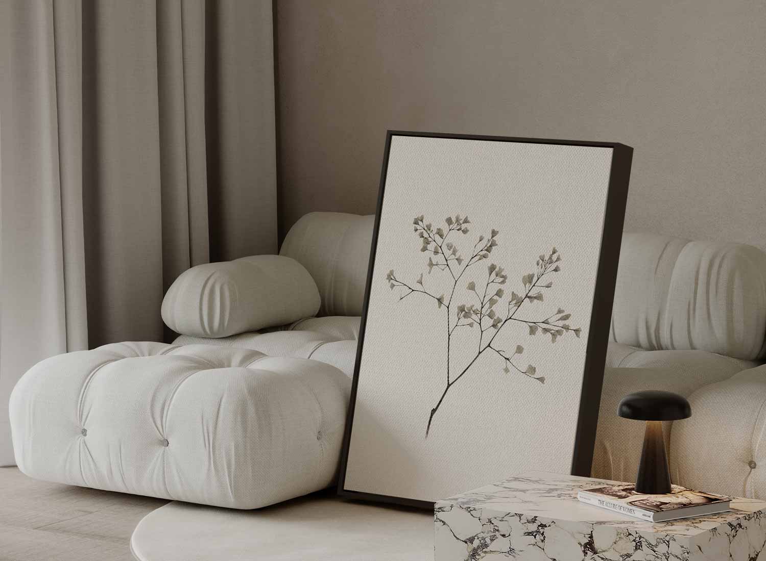 Minimalistische Botanische Schets Kunstwerk-canvas-dibond-plexiglas-wanddecoratie-WallArtistic