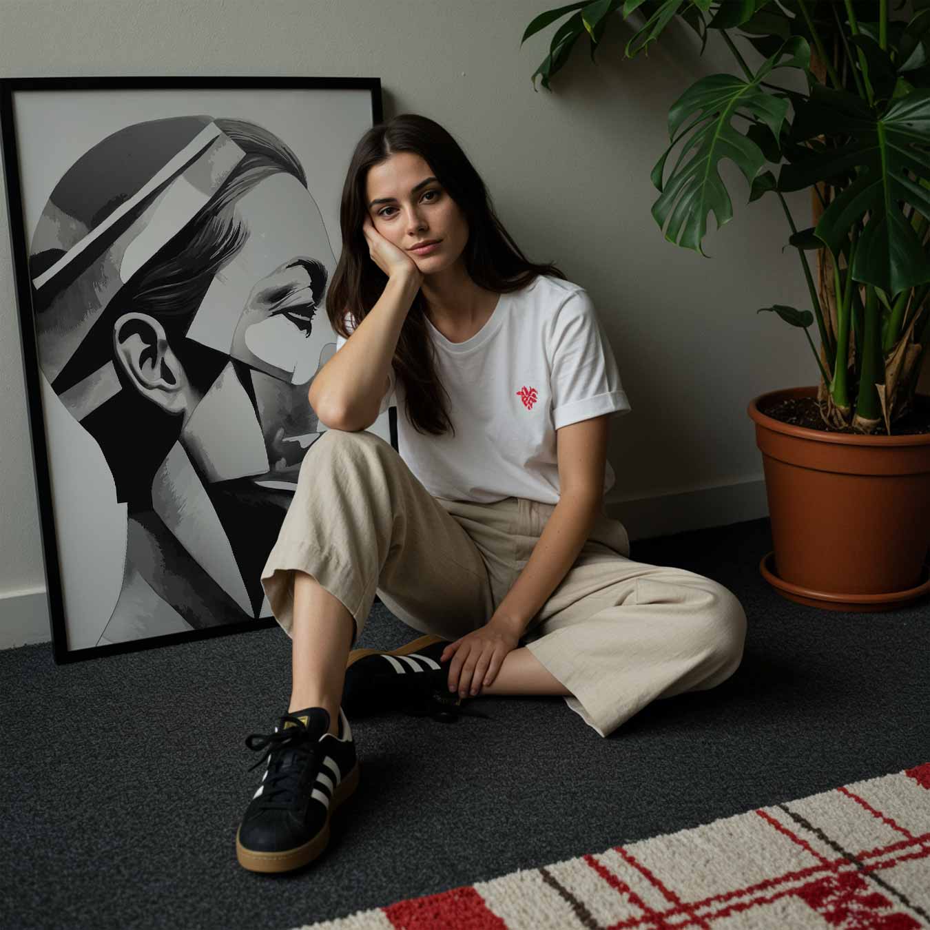 Abstracte Vrouwelijke Portretposter-WallArtistic