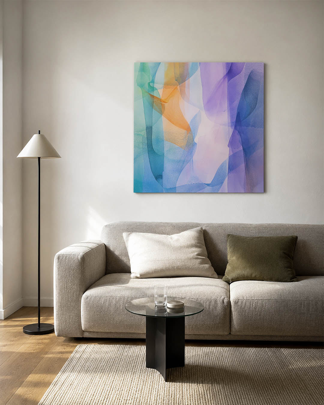 Vloeiende kleurencompositie Kunstwerk