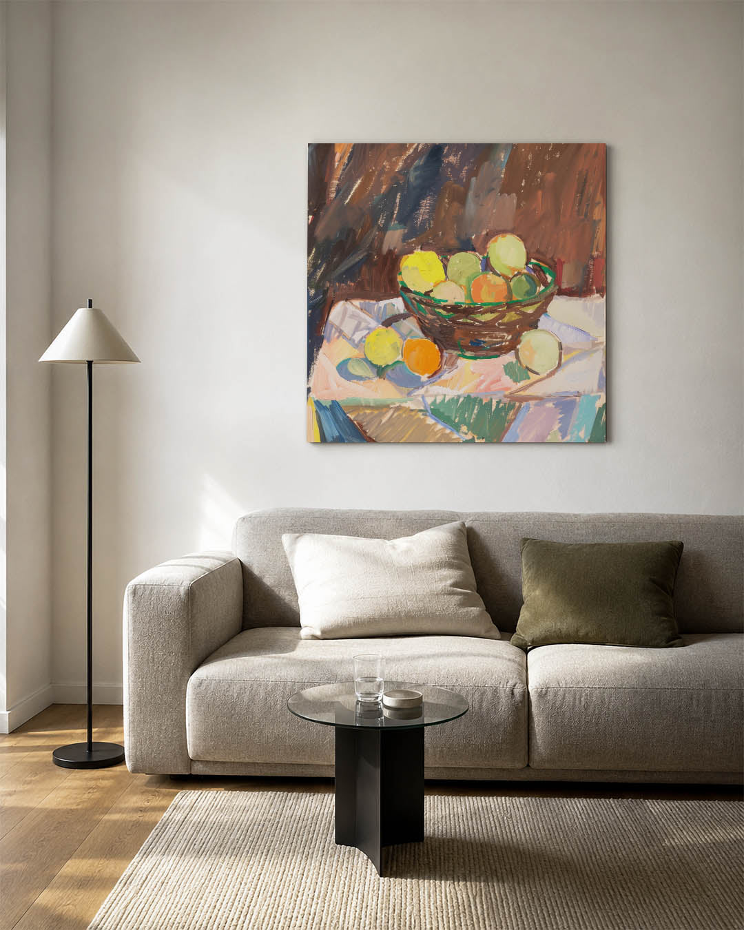 Fruit in mand Kunstwerk