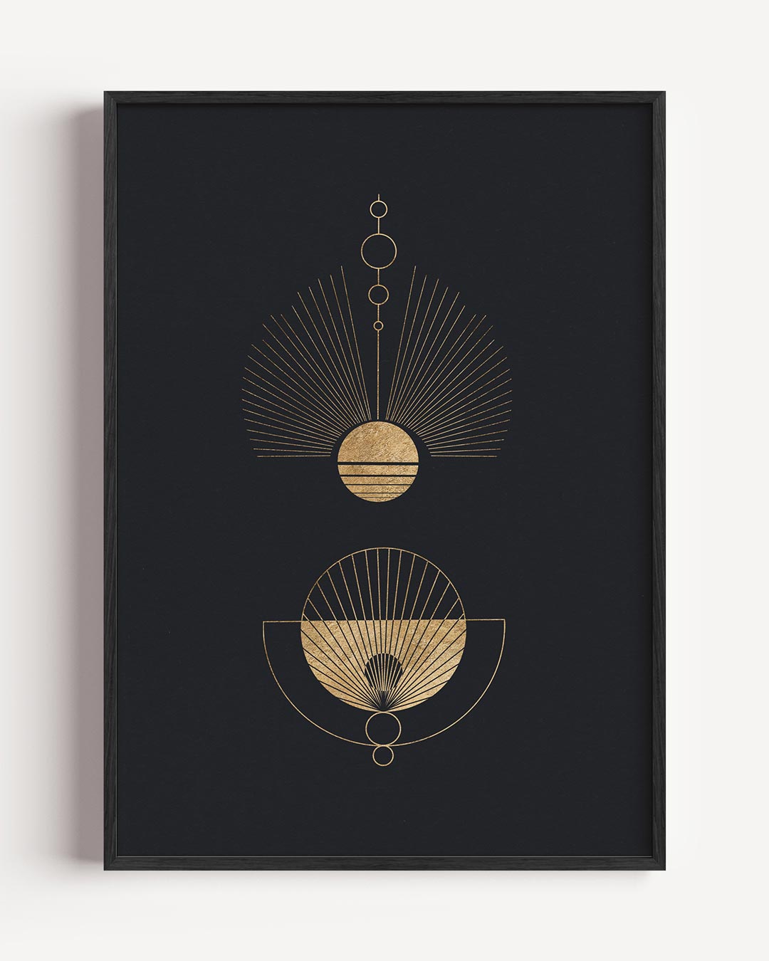 Geometrische Gouden Zonnerituelen Poster-WallArtistic