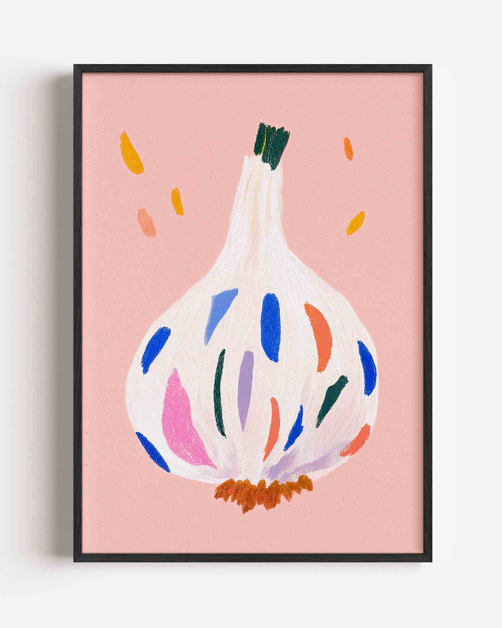 Gekleurde knoflook Poster