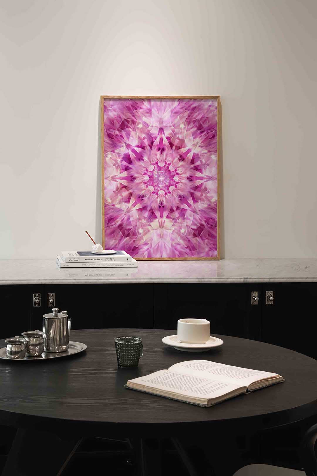 Symmetrische roze vormen Poster