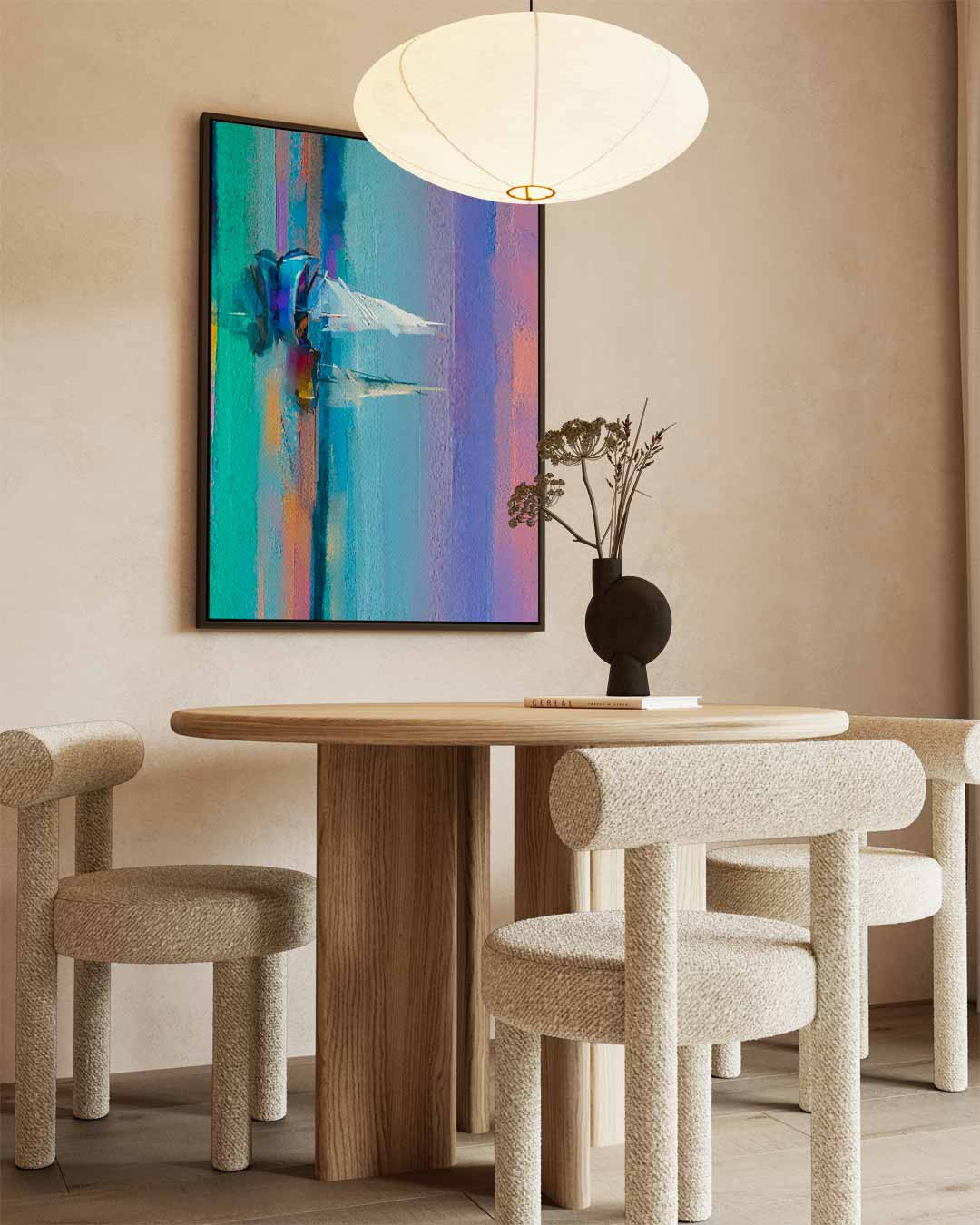 Kleurrijke Abstracte Horizon Kunstwerk-canvas-dibond-plexiglas-wanddecoratie-WallArtistic