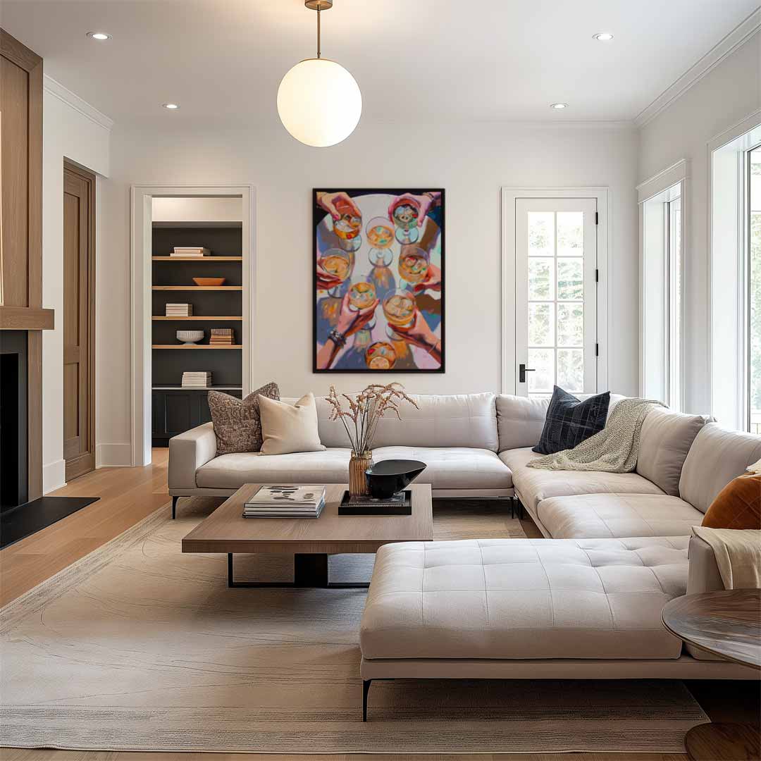 Vriendschapstoast in Kleur Kunstwerk-canvas-dibond-plexiglas-wanddecoratie-WallArtistic