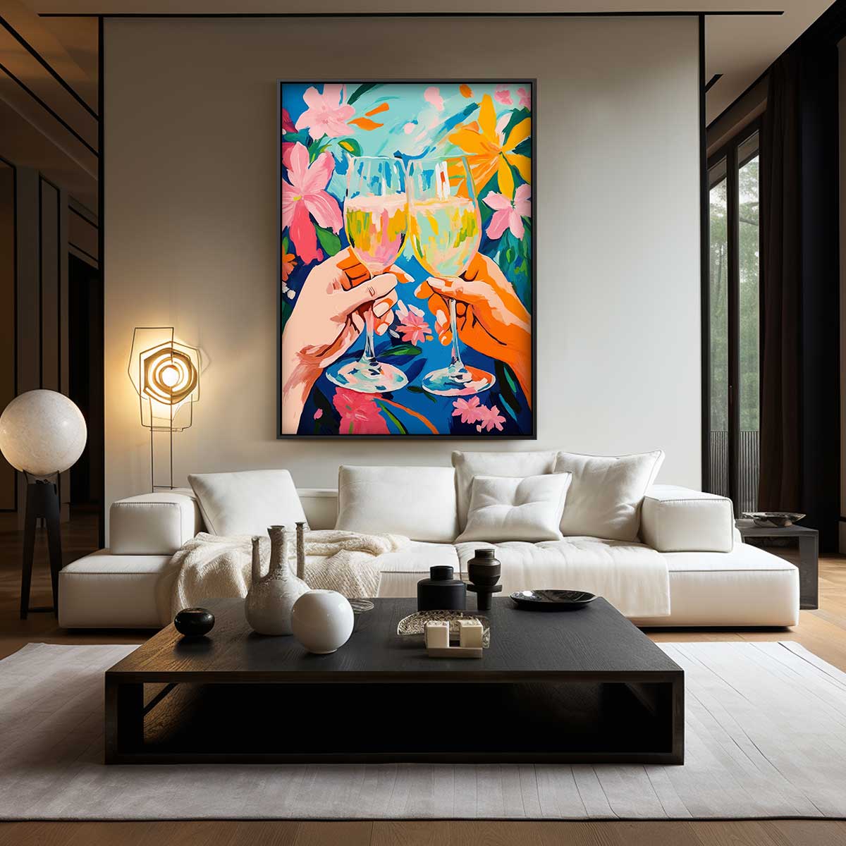 Vrolijk Bloemenfeest Kunstwerk-canvas-dibond-plexiglas-wanddecoratie-WallArtistic