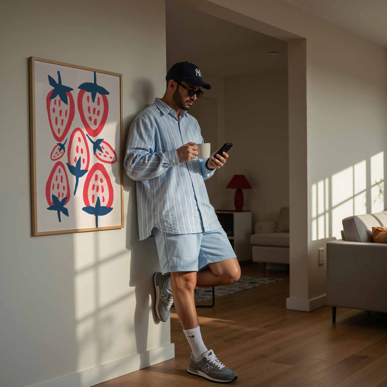 Vrolijke Aardbeien Print Poster-WallArtistic