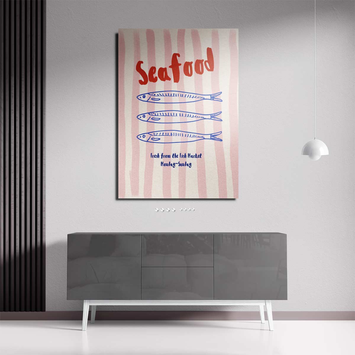 Seafood Marktplaats Poster Kunstwerk-canvas-dibond-plexiglas-wanddecoratie-WallArtistic