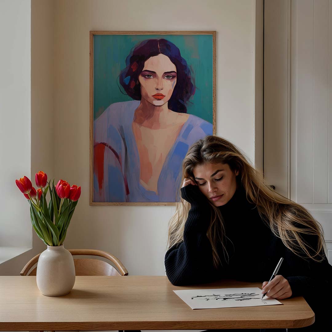 Moderne Vrouwelijke Portretposter-WallArtistic