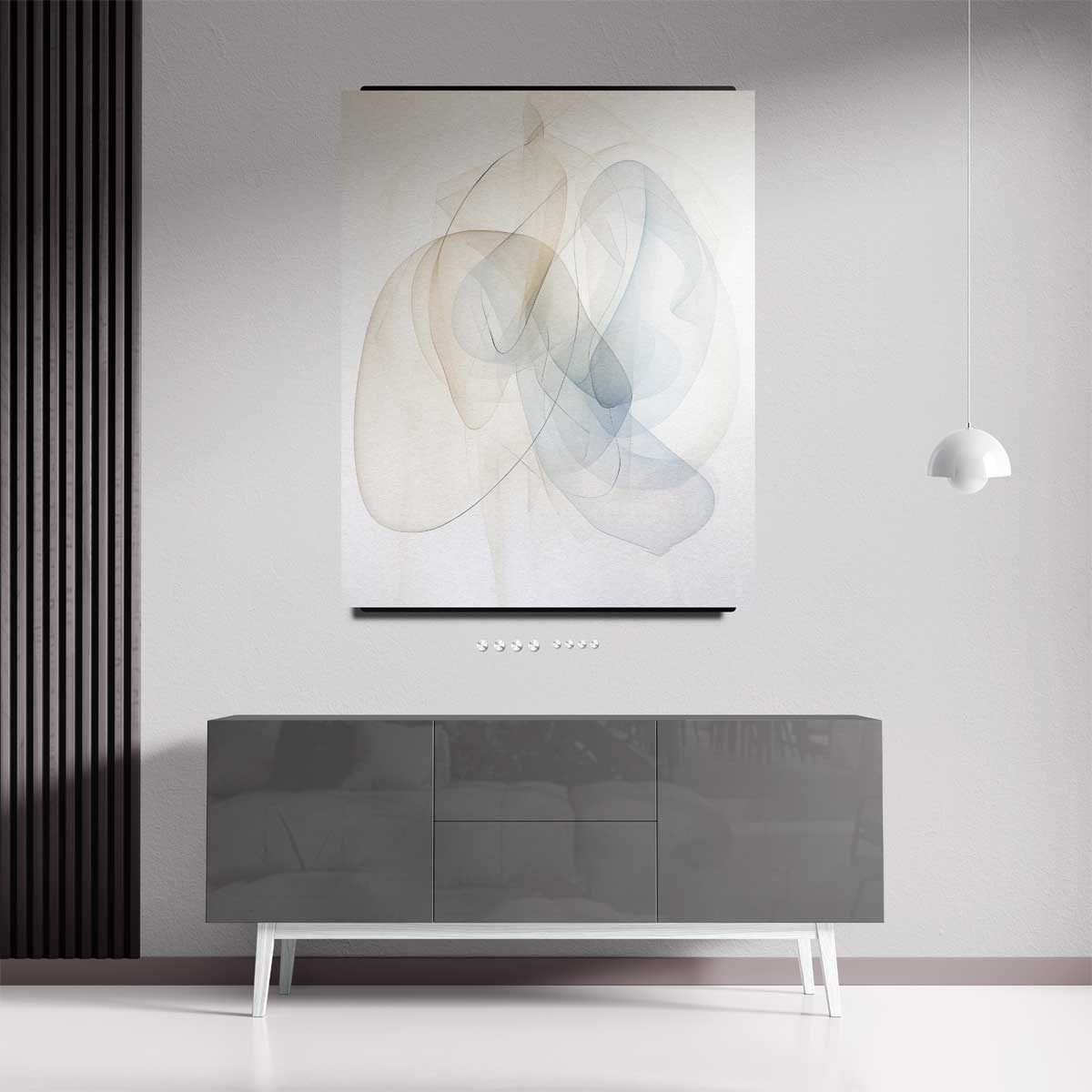Zwevende Vormen in Neutrale Tinten Kunstwerk-canvas-dibond-plexiglas-wanddecoratie-WallArtistic