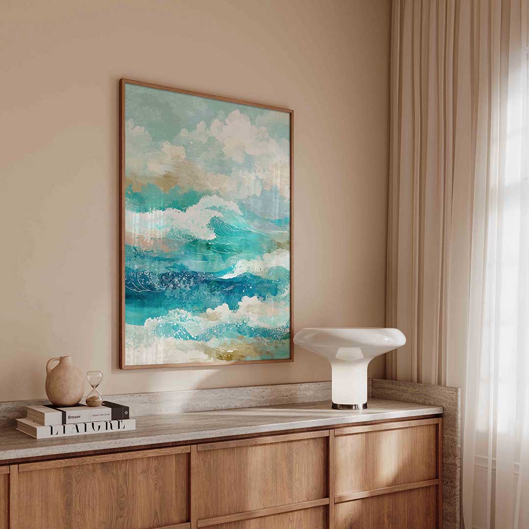 Golven en wolken Poster