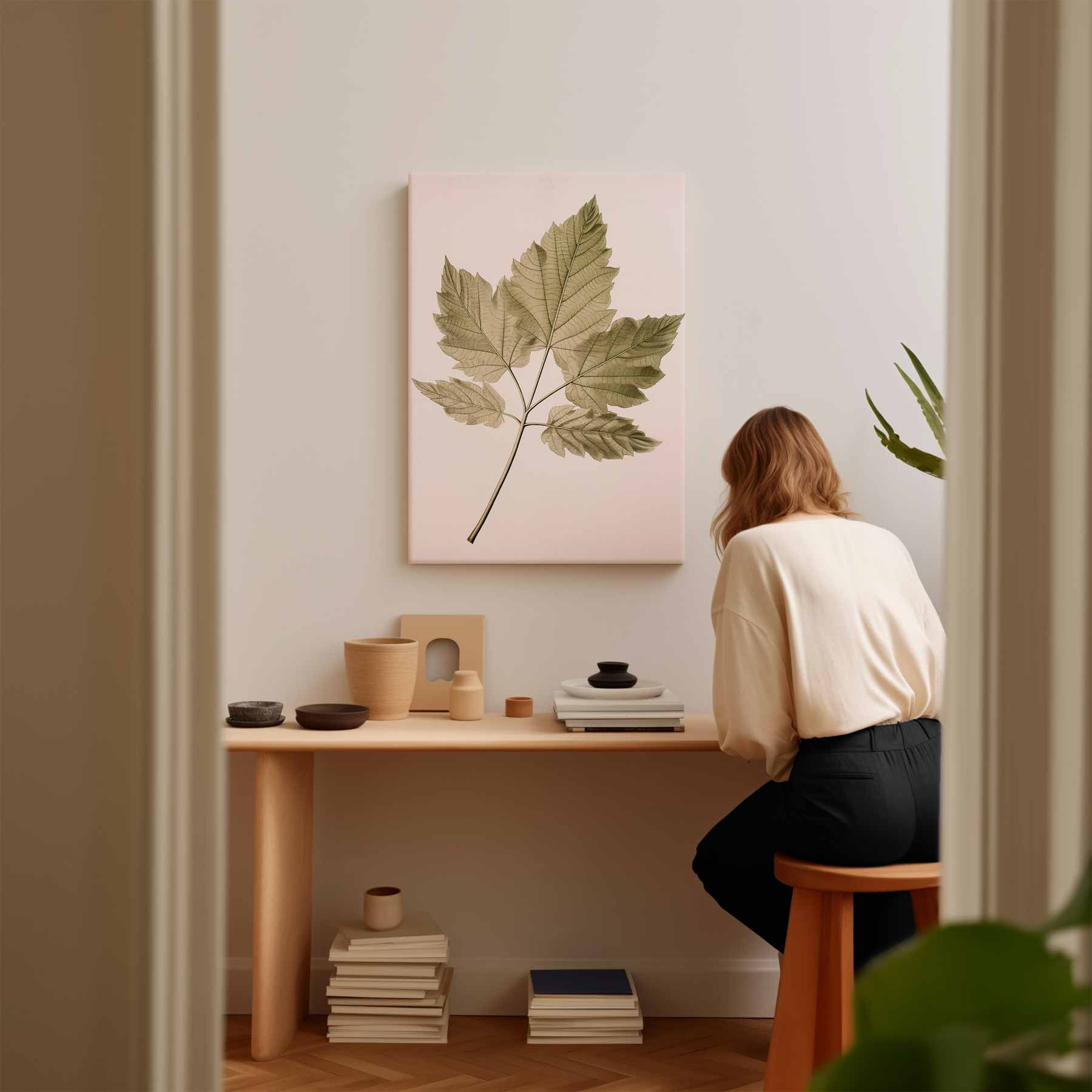 Botanische Bladillustratie Kunstwerk-canvas-dibond-plexiglas-wanddecoratie-WallArtistic