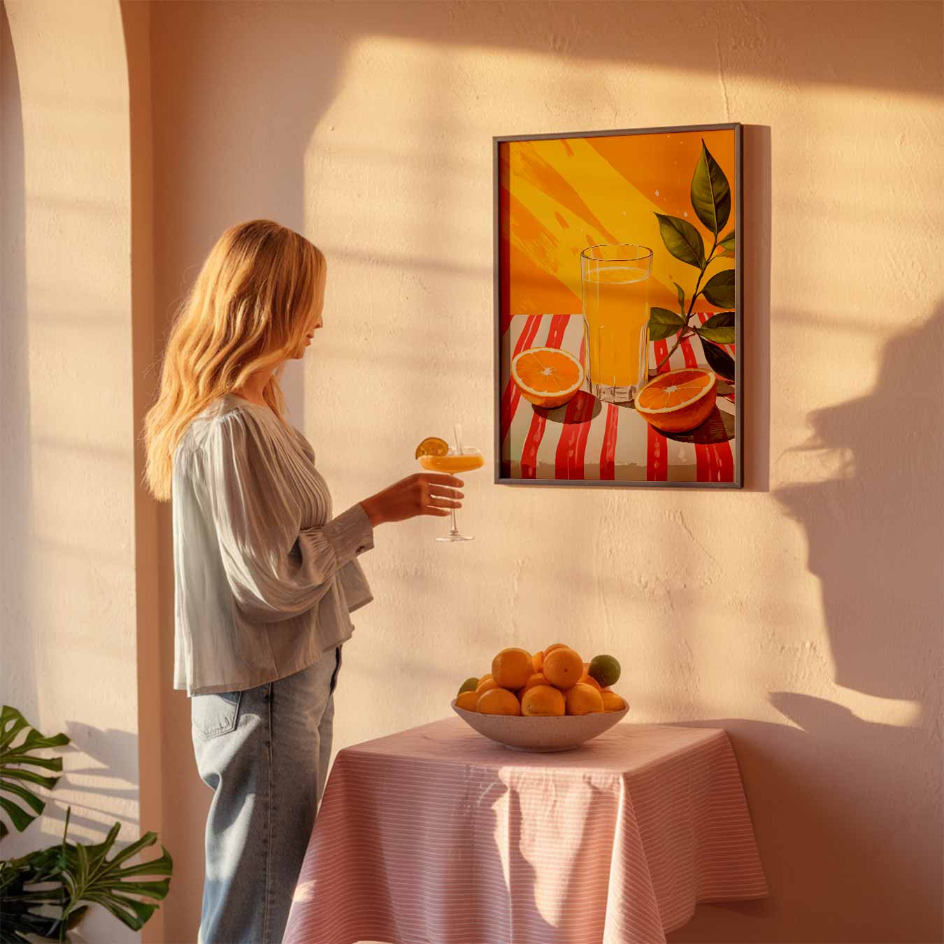 Zomerse Sinaasappel Sfeerposter-WallArtistic