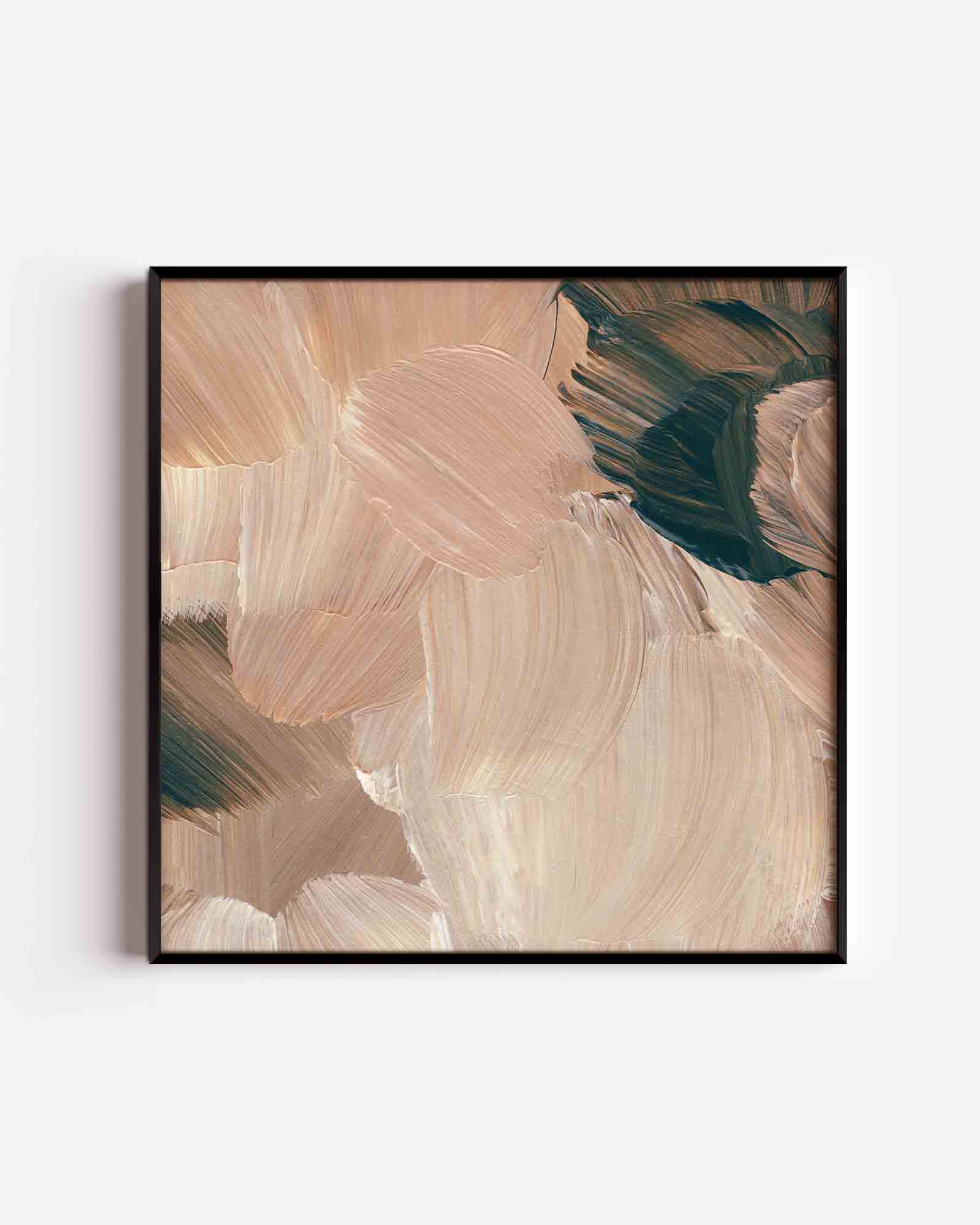 Abstracte beige penseelstreken Poster