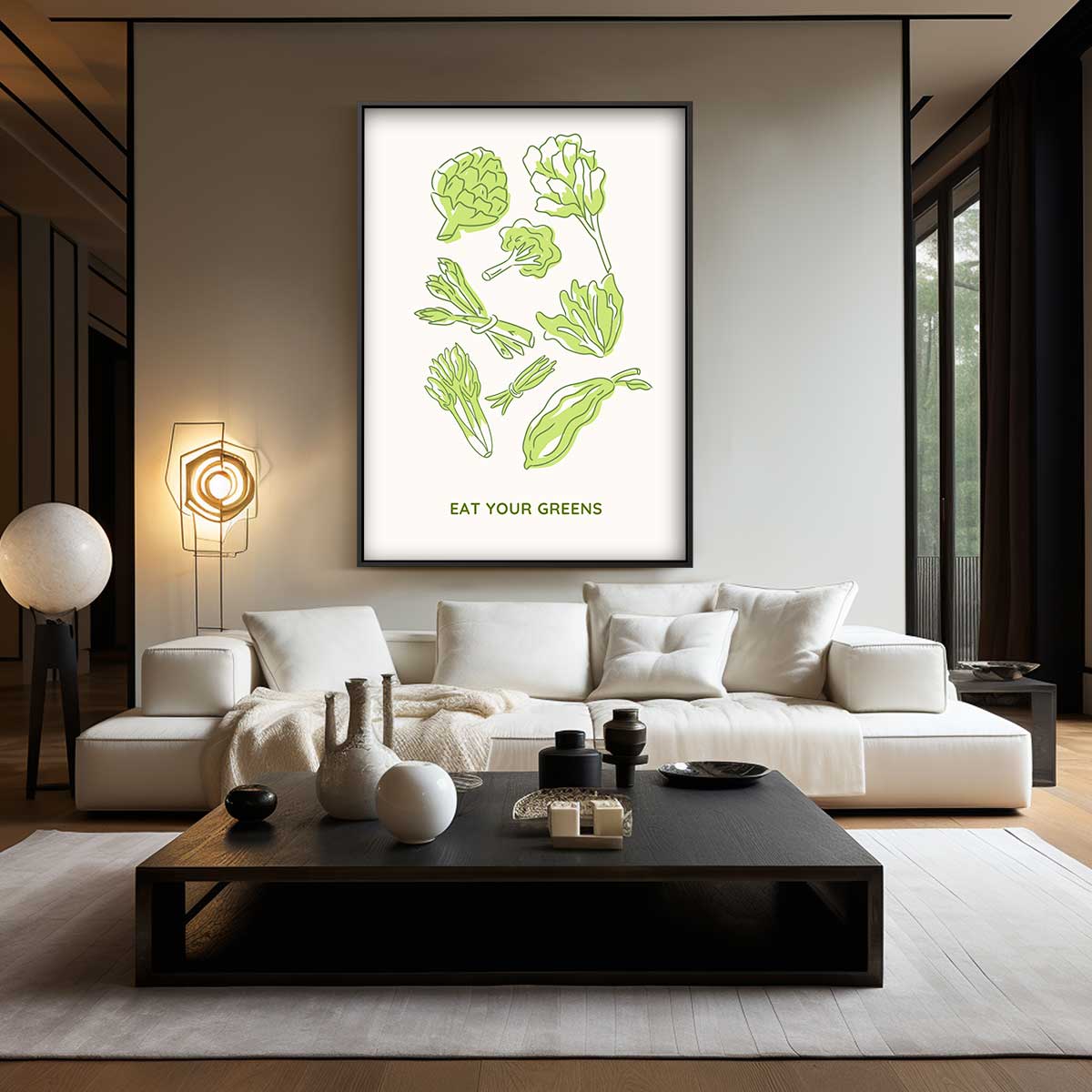 Groene Groente Illustratie Kunstwerk-canvas-dibond-plexiglas-wanddecoratie-WallArtistic
