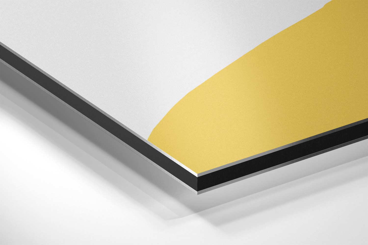 Vloeiende Gele Bewegingen Kunstwerk-canvas-dibond-plexiglas-wanddecoratie-WallArtistic