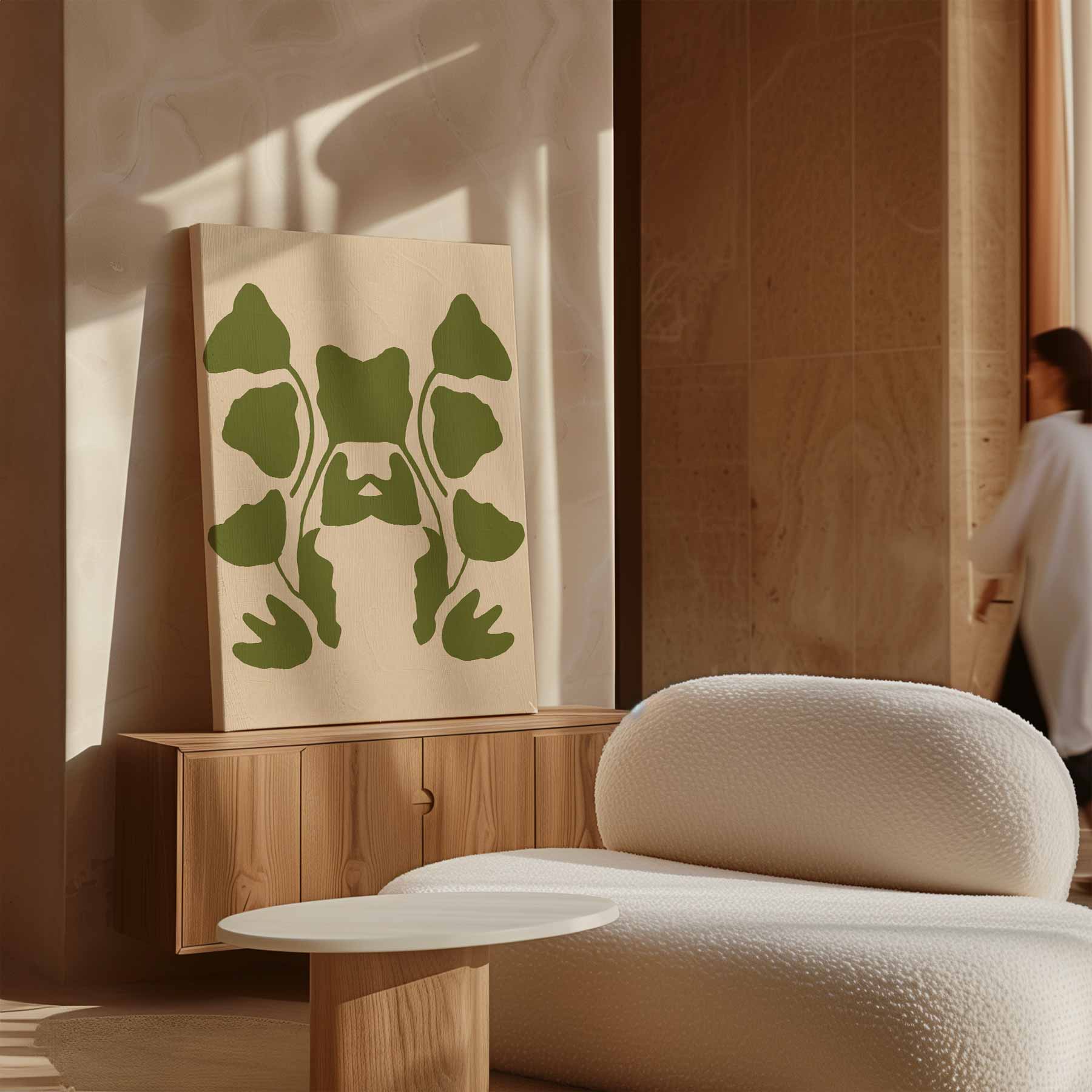 Speelse Symmetrie in Groen Kunstwerk-canvas-dibond-plexiglas-wanddecoratie-WallArtistic