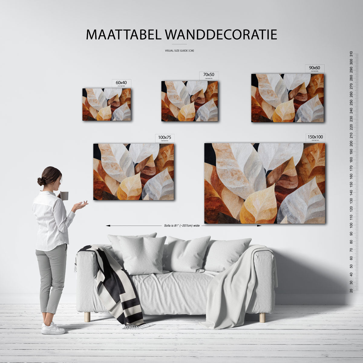 Organische bladvormen Kunstwerk