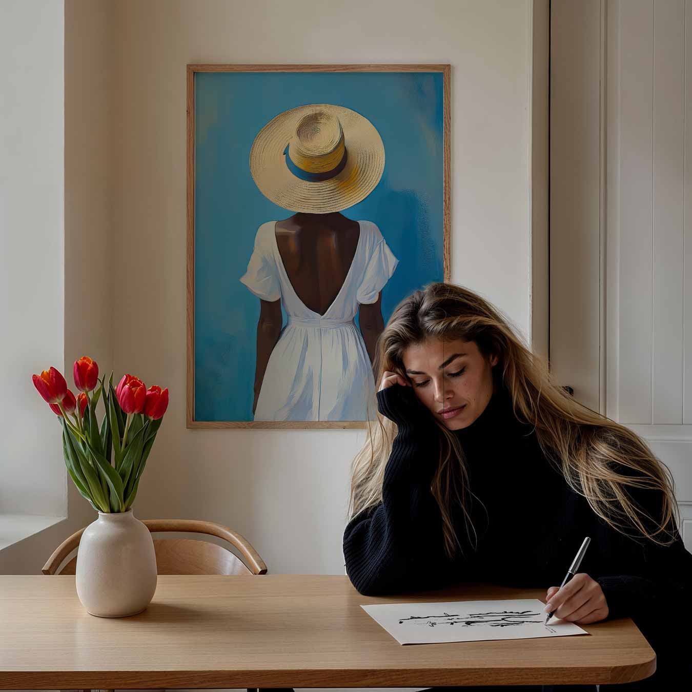 Zomerse Elegantie Poster-WallArtistic