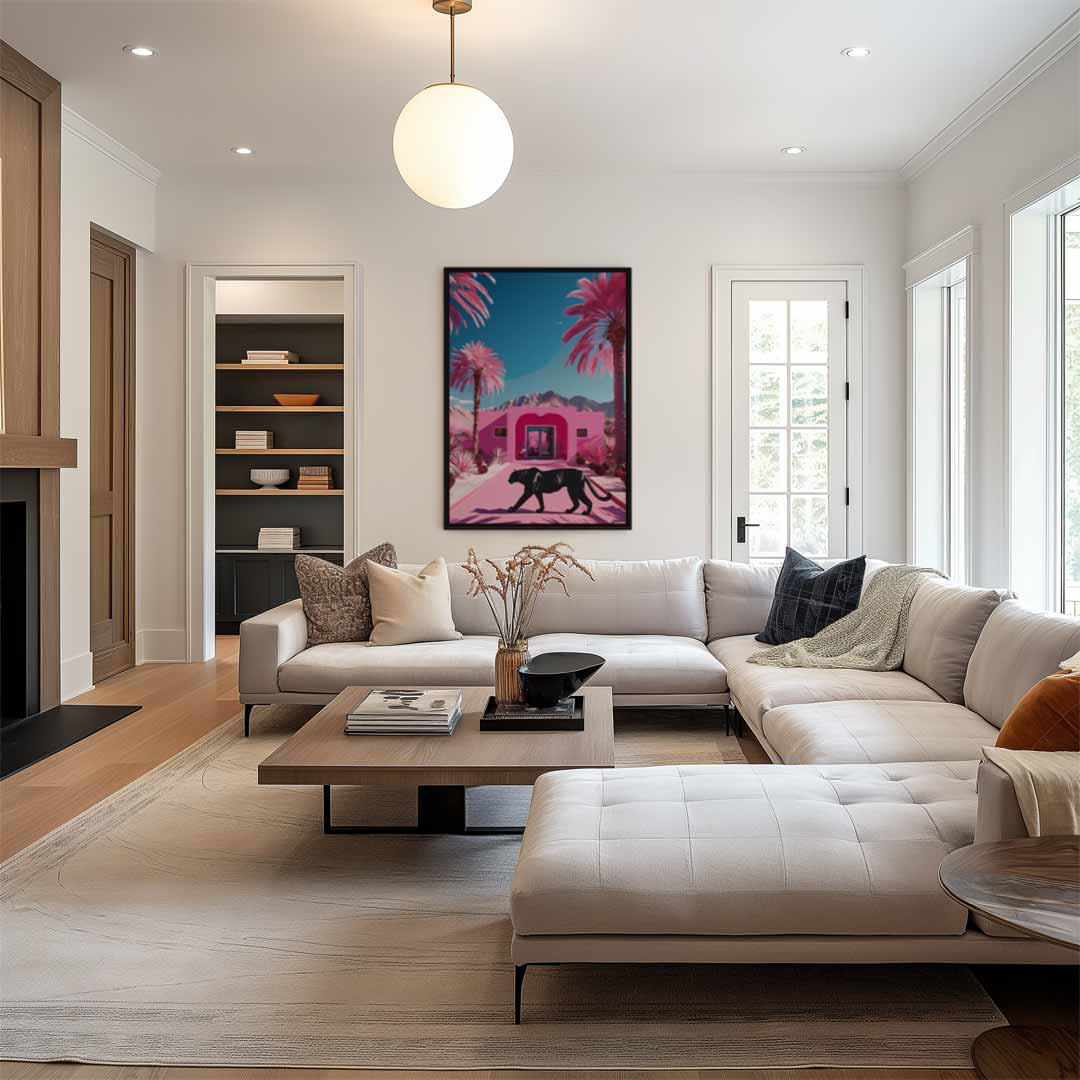 Tropische Droom met Panther Kunstwerk-canvas-dibond-plexiglas-wanddecoratie-WallArtistic