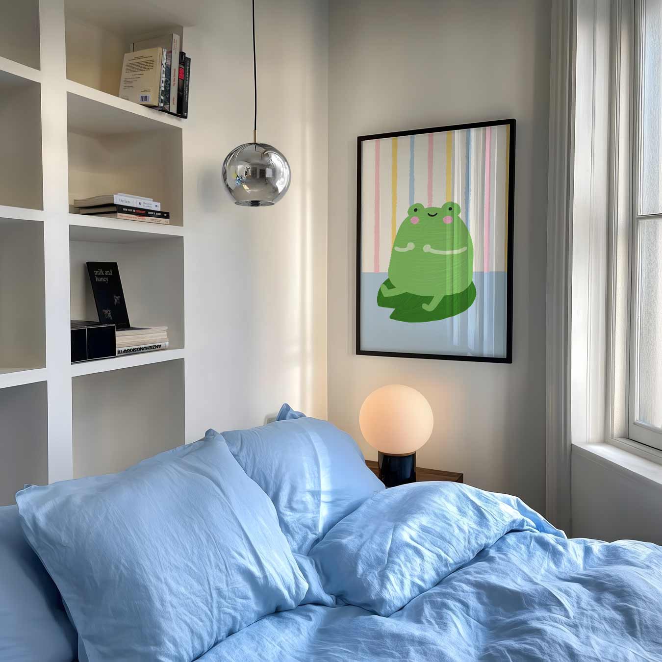 Lieve Kikker Op Blad Poster-WallArtistic