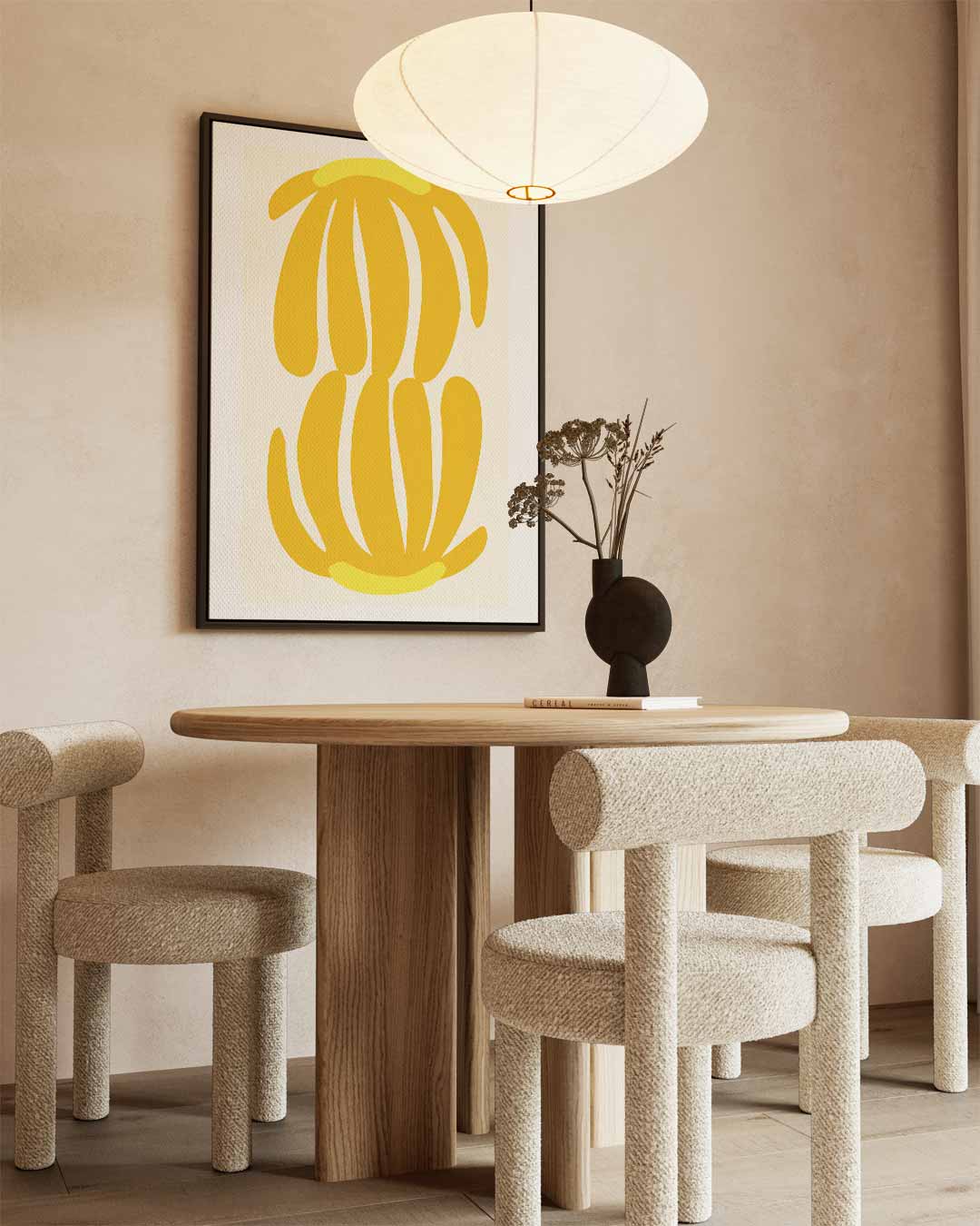 Speelse Bananenpracht Kunstwerk-canvas-dibond-plexiglas-wanddecoratie-WallArtistic