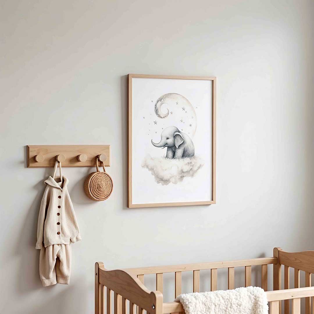 Olifant op wolk Poster