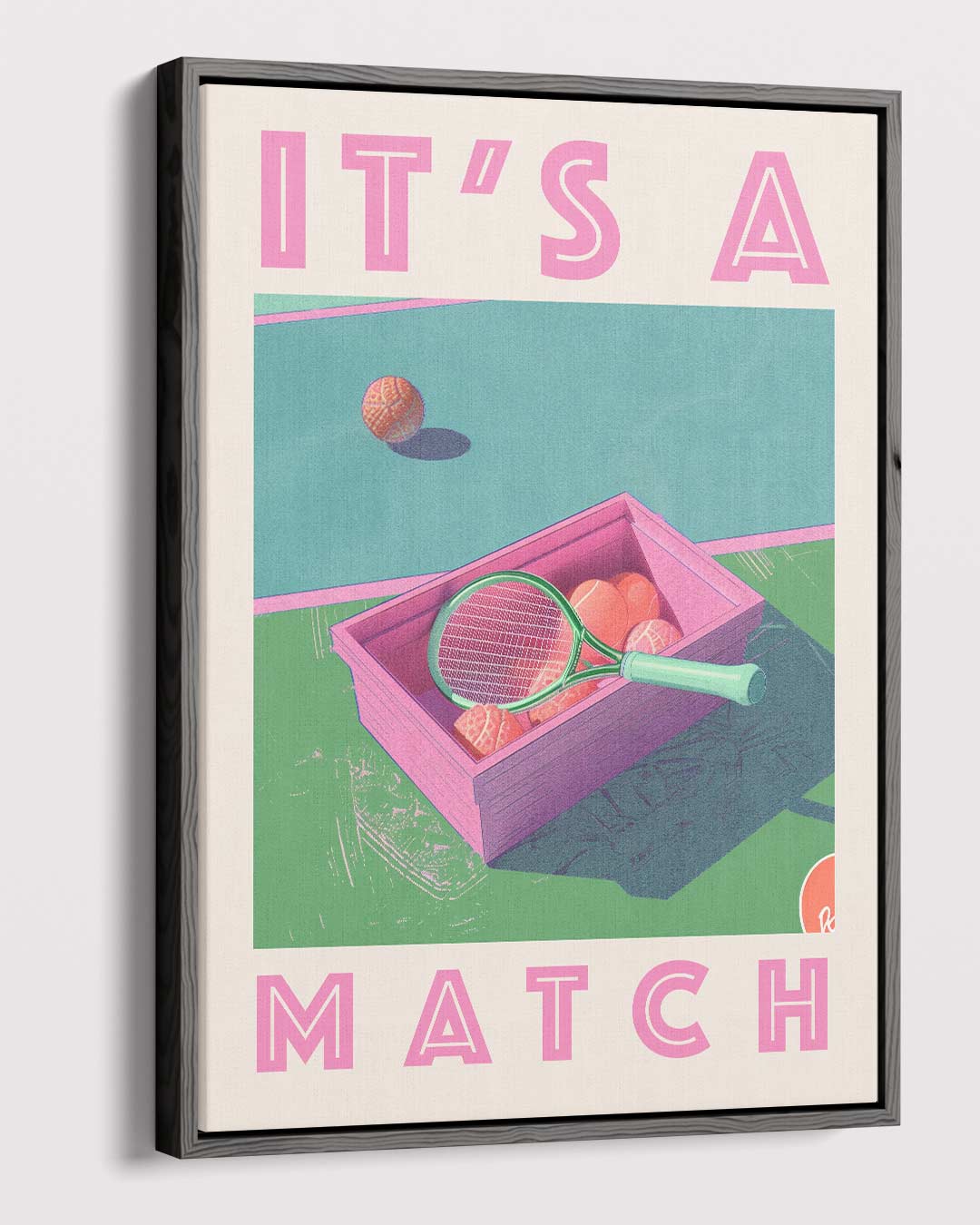 It's a Match - Retro Tennis Kunstwerk-canvas-dibond-plexiglas-wanddecoratie-WallArtistic