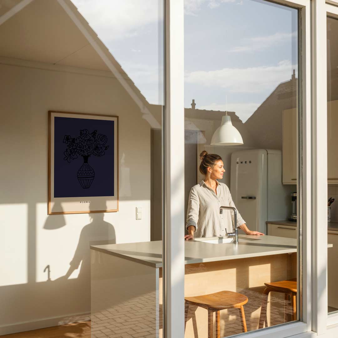 Elegante Flora Vaas Poster-WallArtistic