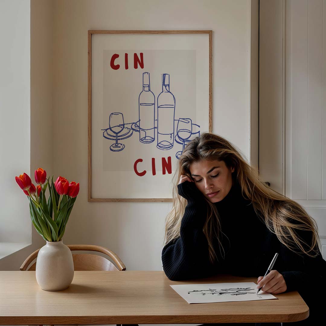 Cin Cin Wijnposter-WallArtistic