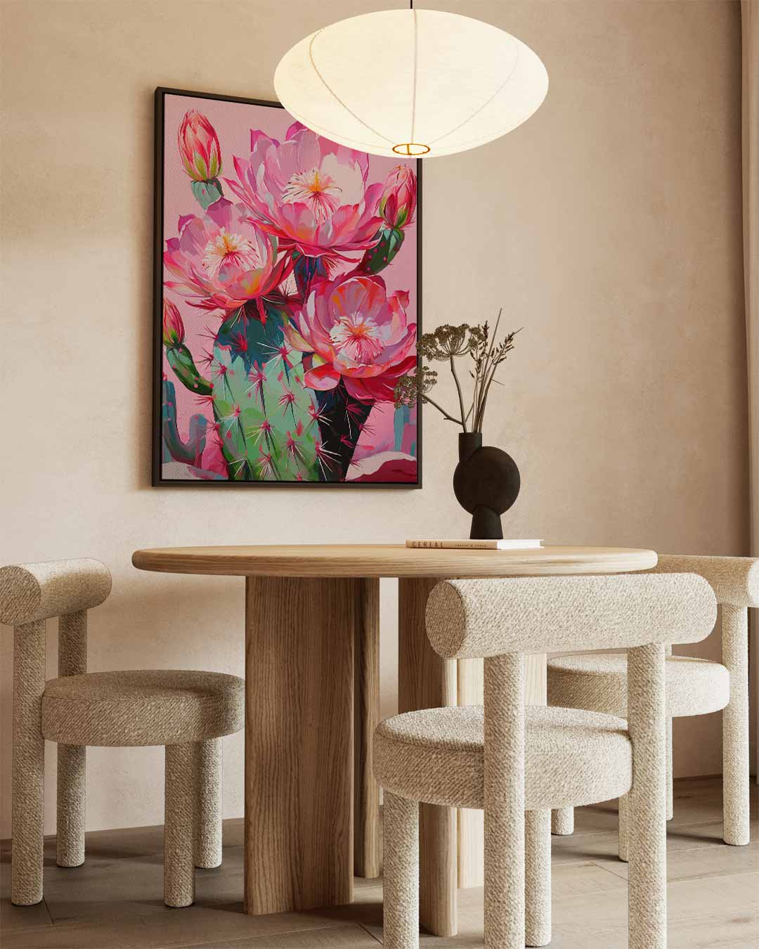 Kleurrijke Cactusbloemen Schilderij Kunstwerk-canvas-dibond-plexiglas-wanddecoratie-WallArtistic