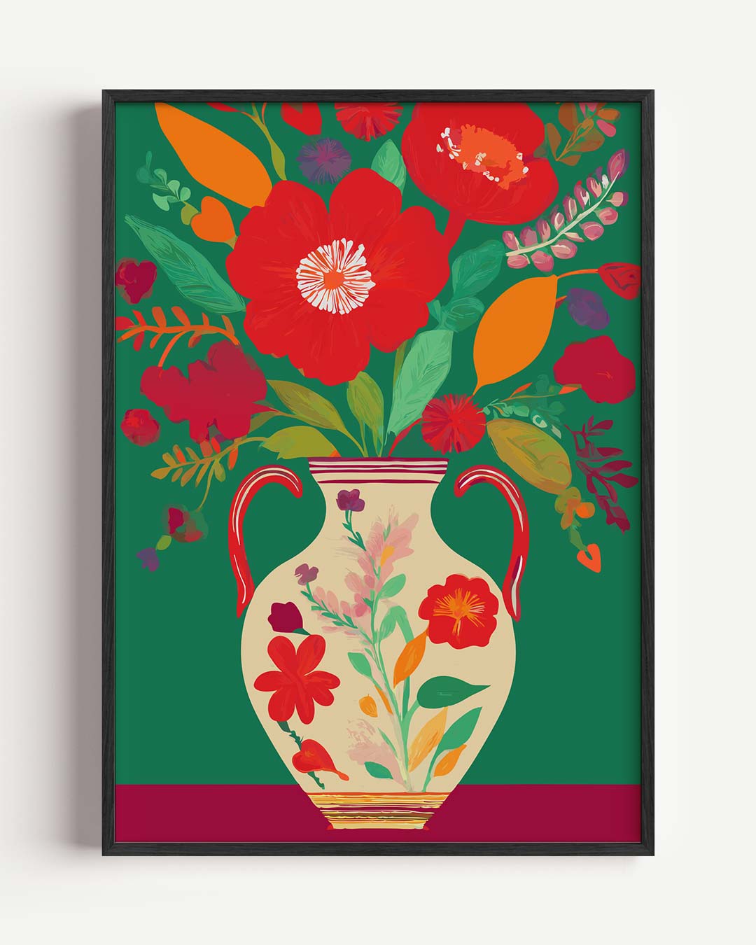 Bloemenpracht in Vintage Vaas Poster-WallArtistic