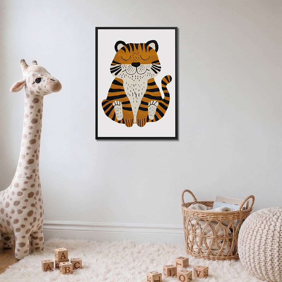 Speelse tijger illustratie Kunstwerk